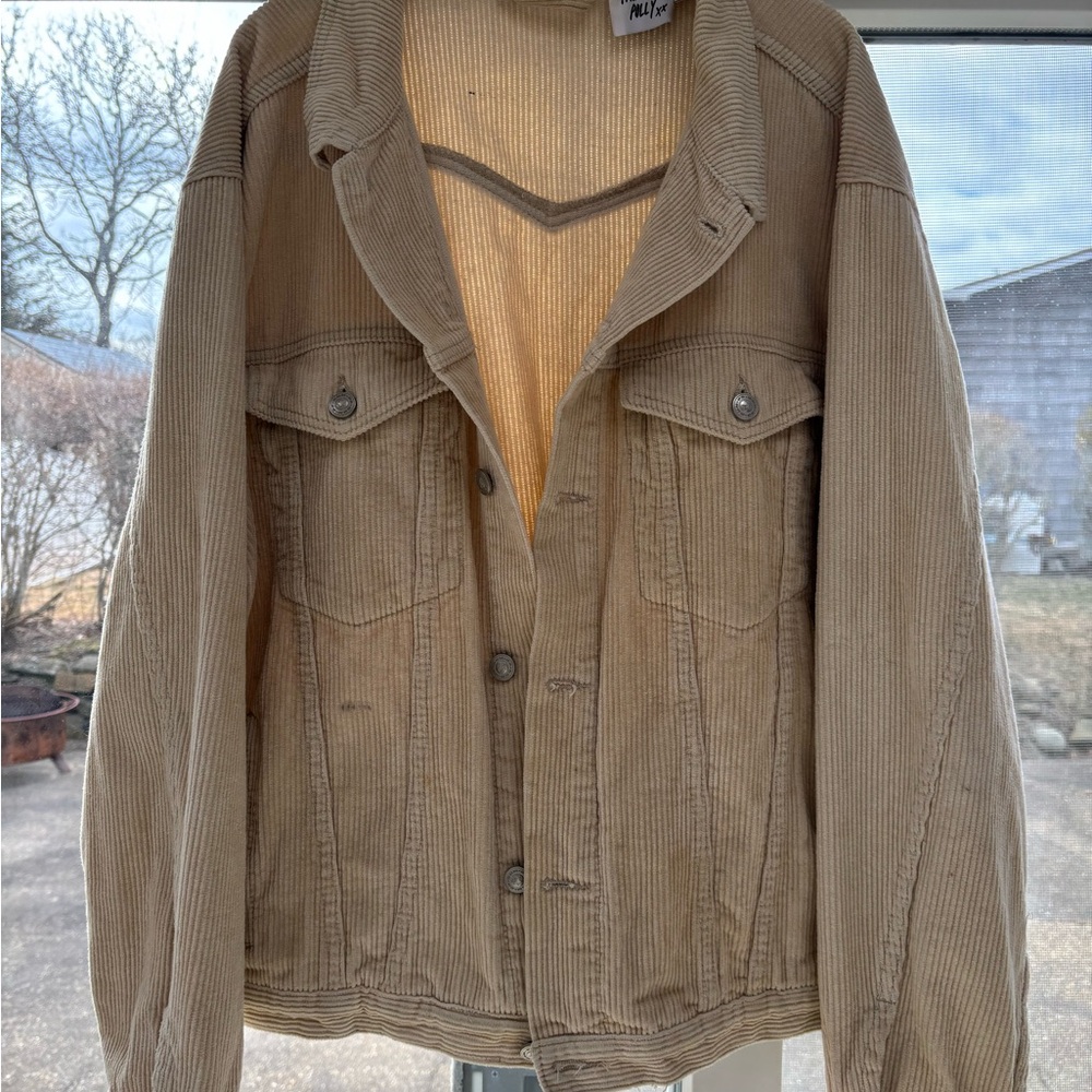 Princess Polly Cream Corduroy Overshirt